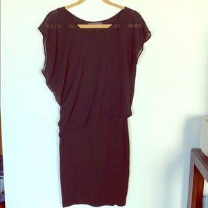 Black Sheer Dress with Jersey Bottom Size S